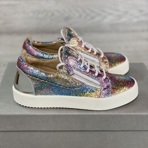 Giuseppe Zanotti Kepnir RW70005 Multi rainbow glitter Low Top Sneaker
